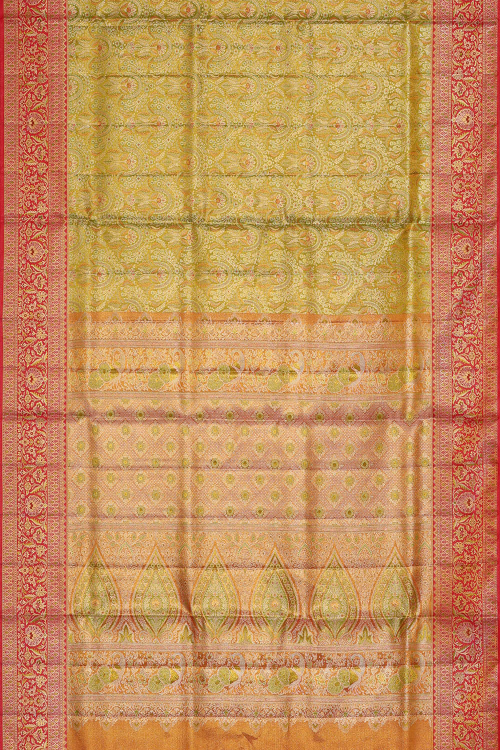 Image of Kanchipattu Green Tissue Brocade Saree